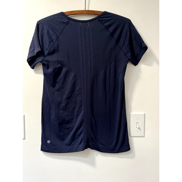 Women's Athleta Foothill Navy XS/S Shirt with cutouts - Picture 3 of 4